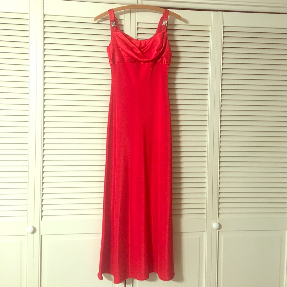 Red evening gown